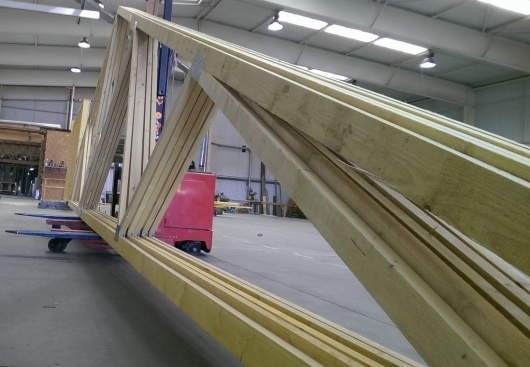 préparation de la charpente en atelier